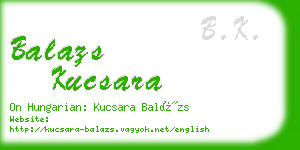 balazs kucsara business card